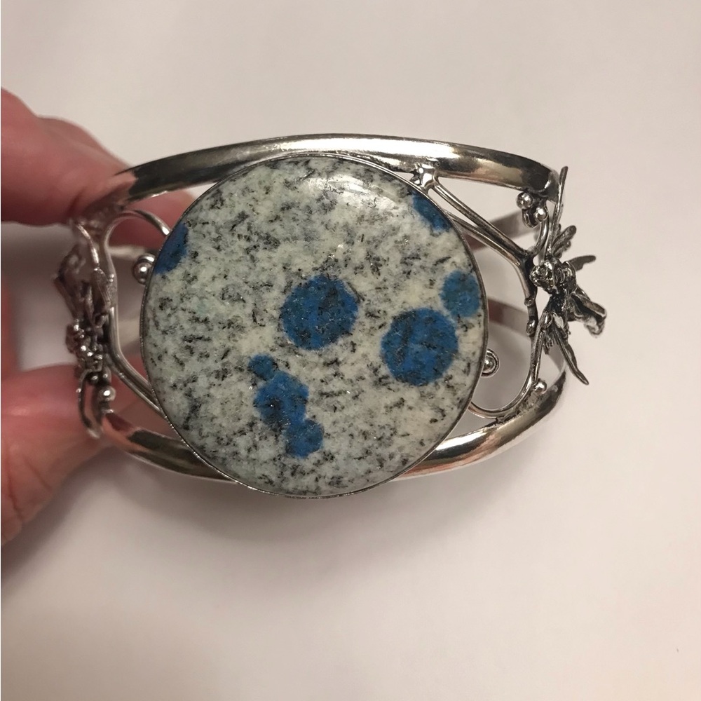 K2 Jasper Stamped 925 Sterling Silver Cuff Bracelet